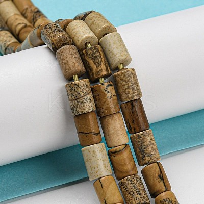 Natural Picture Jasper Beads Strands G-Q1008-A11-1