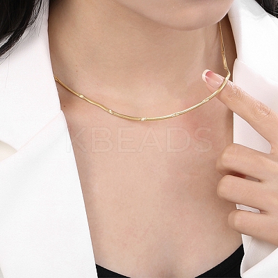 304 Stainless Steel Flat Snake Chain Necklaces for Women NJEW-D058-04G-1
