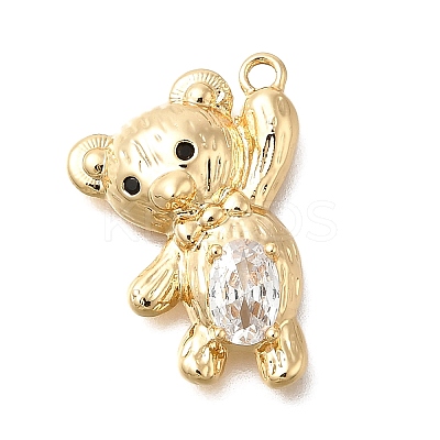 Brass Micro Pave Cubic Zirconia Pendants KK-U061-24G-1
