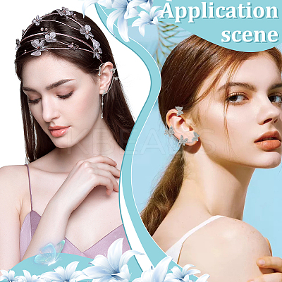 8Pcs 8 Styles Alloy Rhinestone Cuff Earrings EJEW-OC0001-05-1