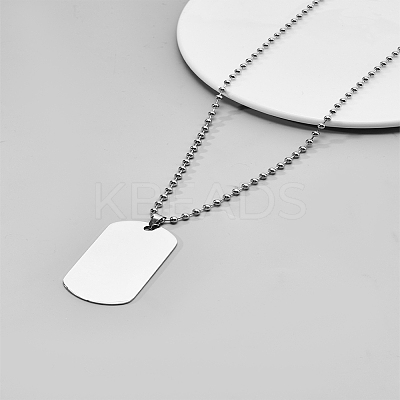 1Pc Stainless Steel Blank Military Dog Tag Pendant Necklaces NJEW-LP0001-05-1