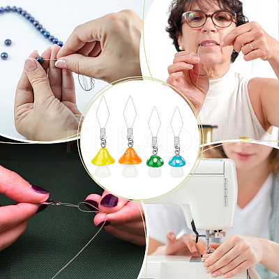 20Pcs 10 Style Mushroom 304 Stainless Steel Threader DIY-AB00056-1