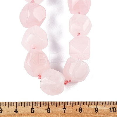 Natural Rose Quartz Nuggets Beaded Necklaces for Women Men NJEW-K388-01A-1