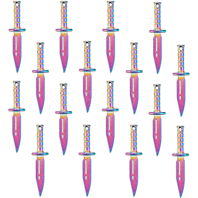 24Pcs Rainbow Color Alloy Pendants FIND-SC0009-60-1