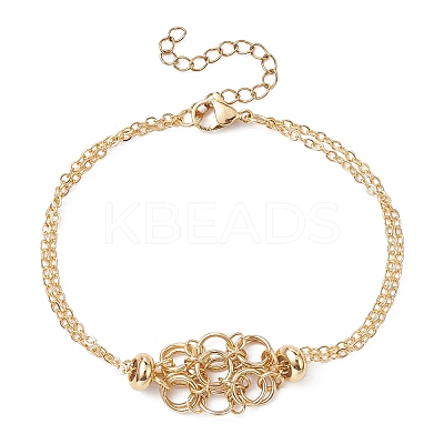 Brass Macrame Pouch Braided Gemstone Holder Bracelet Making BJEW-JB09645-01-1
