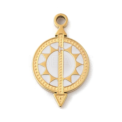 304 Stainless Steel Enamel Pendants STAS-U039-07G-1