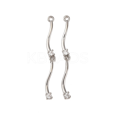 Brass Micro Pave Clear Cubic Zirconia Pendants KK-Z112-30P-1