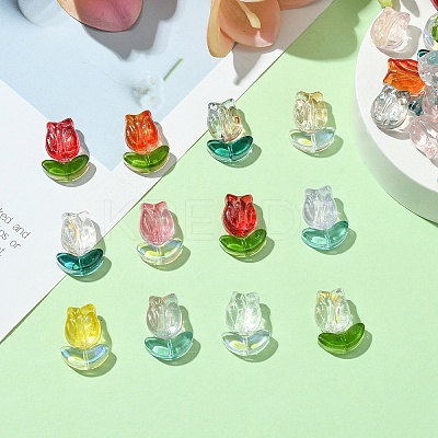 100Pcs 2 Styles Transparent Glass Beads GLAA-YW0003-44-1