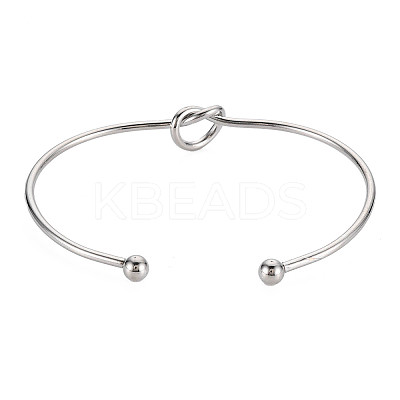 Non-Tarnish Knot Shape Cuff Bangle LS-BJEW-N013-007-1
