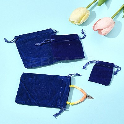 18Pcs 3 Styles Rectangle Velvet Drawstring Pouches TP-FS0001-04B-1