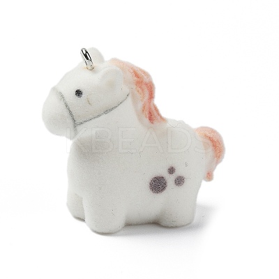 Flocky Opaque Resin Pendants RESI-G105-02A-1