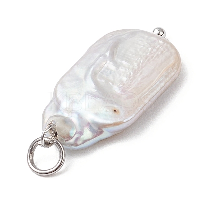 Natural Baroque Pearl Keshi Pearl Pendants PALLOY-JF04628-02-1