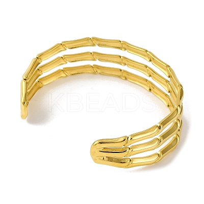 Ion Plating(IP) 304 Stainless Steel Cuff Bangles for Women BJEW-B104-19G-1