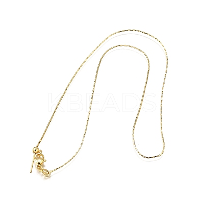 1MM Brass Boston Link Chain Adjustable Slider Necklaces NJEW-M108-31G-1