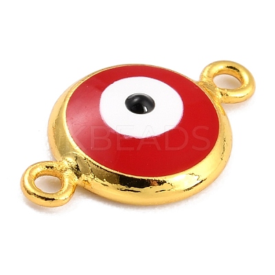 Golden Plated Brass Enamel Links Connectors KK-P197-01A-G03-1