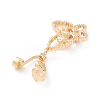 Butterfly Rhinestone Charm Belly Ring AJEW-F057-09G-1