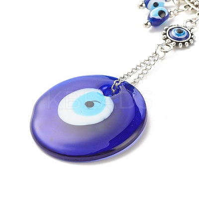 Glass Turkish Blue Evil Eye Pendant Decoration LS-HJEW-I008-05AS-1