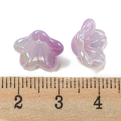 Iridescent Acrylic Bead Caps OACR-C021-08F-1