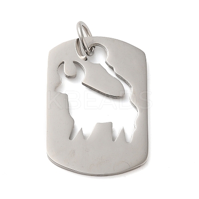 Non-Tarnish Hollow 304 Stainless Steel Pendants STAS-C086-04C-P-1
