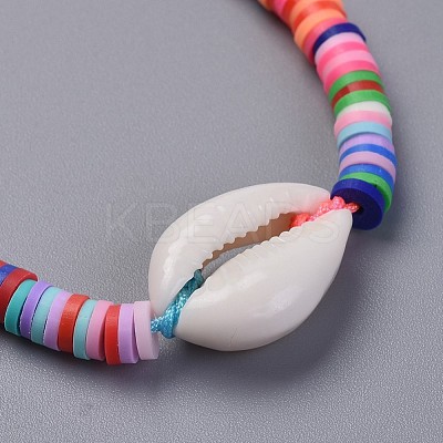 Handmade Polymer Clay Heishi Beads Kids Braided Bracelets BJEW-JB04317-05-1