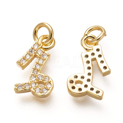 Brass Micro Pave Clear Cubic Zirconia Pendants X-ZIRC-P081-G12-RS-1