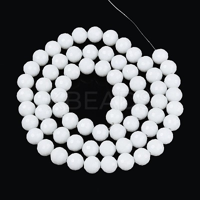 Opaque Solid Color Glass Bead Strands GLAA-R095-P10mm-01-1