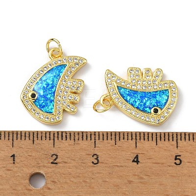 Brass Micro Pave Cubic Zirconia Pendants KK-A197-09G-1