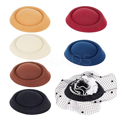 6Pcs 6 Colors EVA Cloth Teardrop Fascinator Hat Base for Millinery AJEW-FG0003-20-1