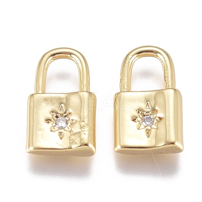 Brass Micro Pave Cubic Zirconia Pendants ZIRC-G168-37G-1
