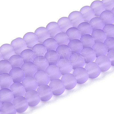 Baking Paint Transparent Glass Bead Strands GLAA-S031-4mm-25-1