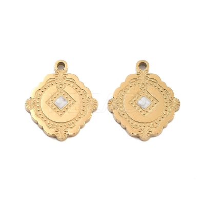 Ion Plating(IP) 304 Stainless Steel Enamel Pendants STAS-S140-35G-1