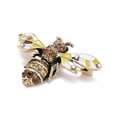 Bee Enamel Pin with Rhinestone JEWB-A004-21AG-1