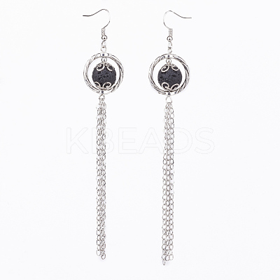Natural Gemstone Dangle Earrings EJEW-JE02510-1