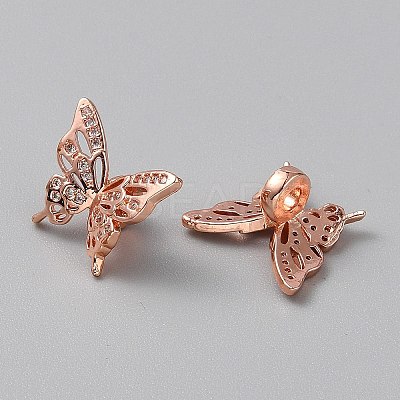 Brass Micro Pave Cubic Zirconia Pendants KK-WH0062-152RG-1