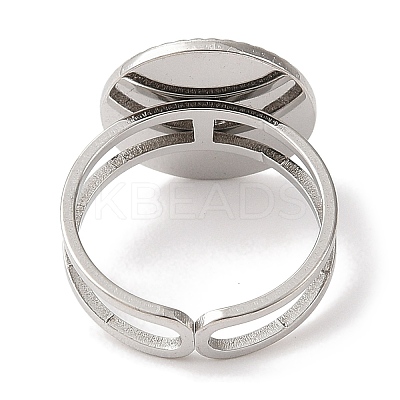 304 Stainless Steel Enamel Open Cuff Rings for Women RJEW-F166-48P-01-1