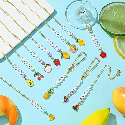 12Pcs Alloy Enamel & Acrylic Pendant Decoration HJEW-CJ00055-1