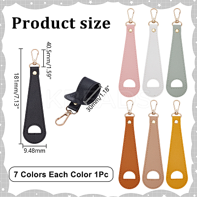 7Pcs 7 Colors PU Leather Hat Clip AJEW-AR0004-86-1