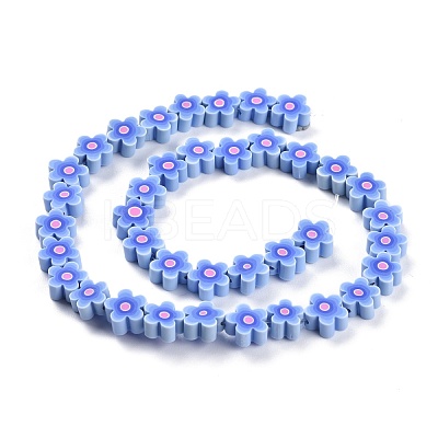 Handmade Flower Polymer Clay Beads Strands CLAY-M003-07-1