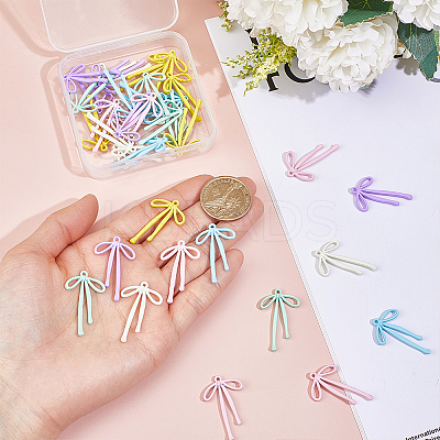 36Pcs 6 Colors Rack Plating Alloy Pendants FIND-HY0004-68-1