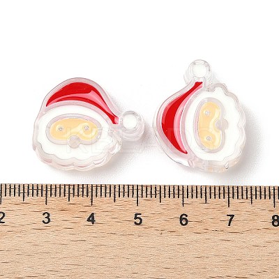 Christmas Decorations Theme Opaque Acrylic Bead with Enamel X-OACR-Z021-01I-1