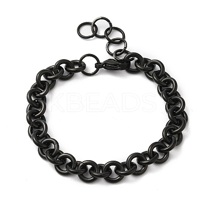 Ion Plating(IP) 304 Stainless Steel Rolo Chain Bracelets BJEW-F433-01B-1