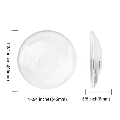 Transparent Glass Cabochons LS-GGLA-R026-45mm-1