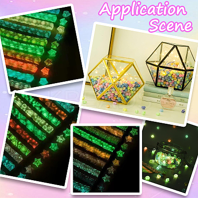 630Pcs 3 Colors Luminous Lucky Star Origami Paper DIY-SC0027-37-1
