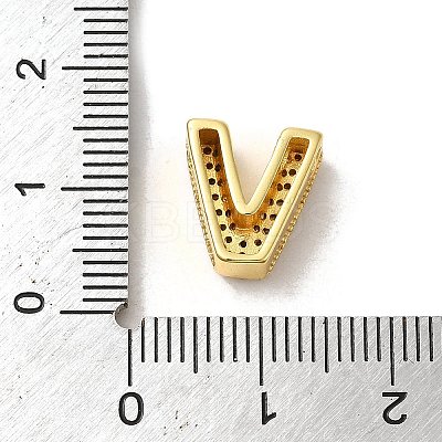 Brass Micro Pave Clear Cubic Zirconia Charms ZIRC-C009-01G-V-1