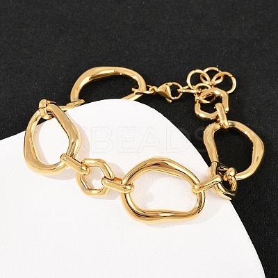 304 Stainless Steel Link Chain Bracelets for Women LS-BJEW-Z137-01G-1