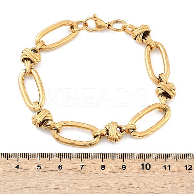 304 Stainless Steel Rolo Link Chain Bracelets for Women BJEW-F488-41G-1