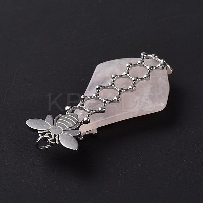 Natural Rose Quartz Pendants G-C243-03P-1