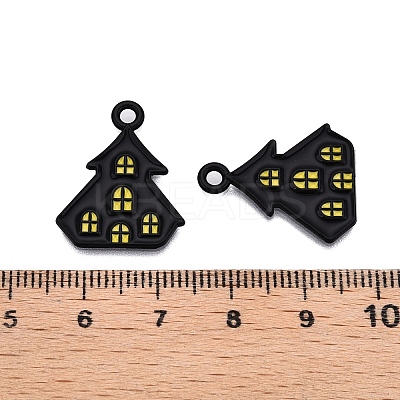 Halloween Theme Spray Painted Alloy Enamel Pendants ENAM-T020-09M-1