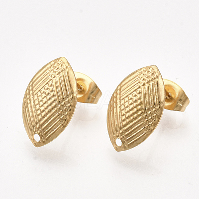 PVD Vacuum Plating 304 Stainless Steel Stud Earring Findings STAS-S079-70A-1