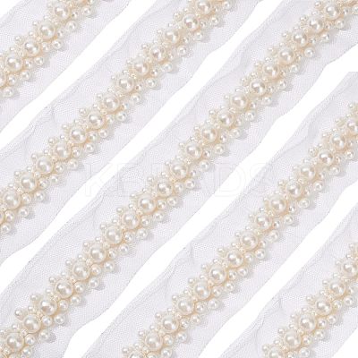 Fabric with Plastic Beads Ribbon OCOR-FG0001-29-1